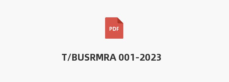 T/BUSRMRA 001-2023